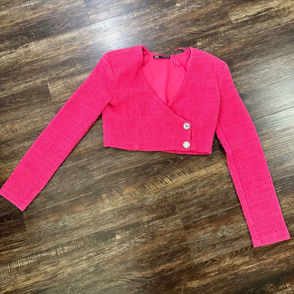 Zara Pink Blazer Elegant Suit Jacket